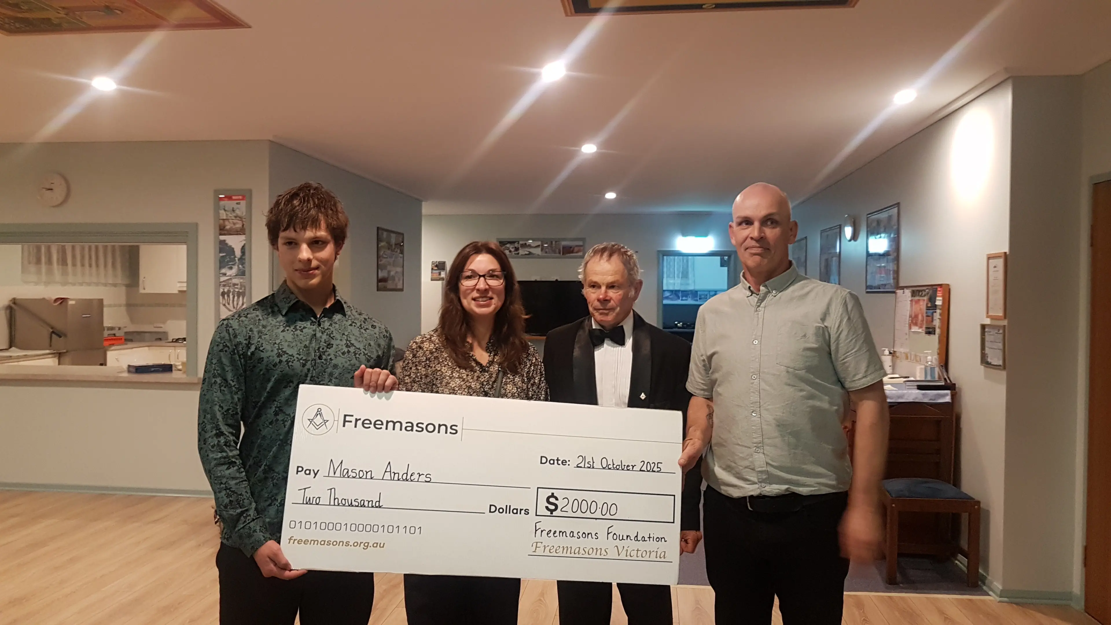 Annual $2000 scholarship to help Mason follow his dream