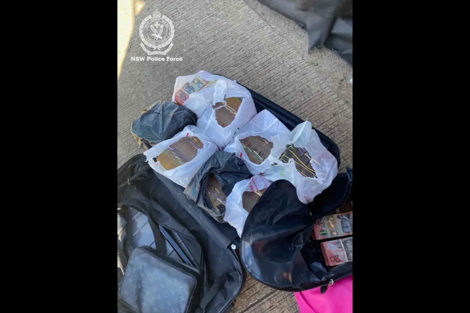 <p>According to police they located $1.5 million in a lounge in the back of the van during the road stop. PHOTOS: NSW Police</p>\\n