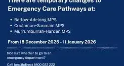 Temporary facility change for holiday period