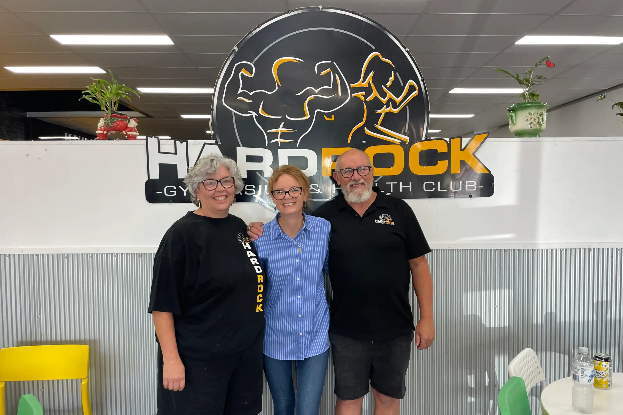 <p>Owners Ros and Glenn Stewart with Cootamundra MP Steph Cooke at the Hard Rock Gym Harden. PHOTO: Supplied</p>\\n