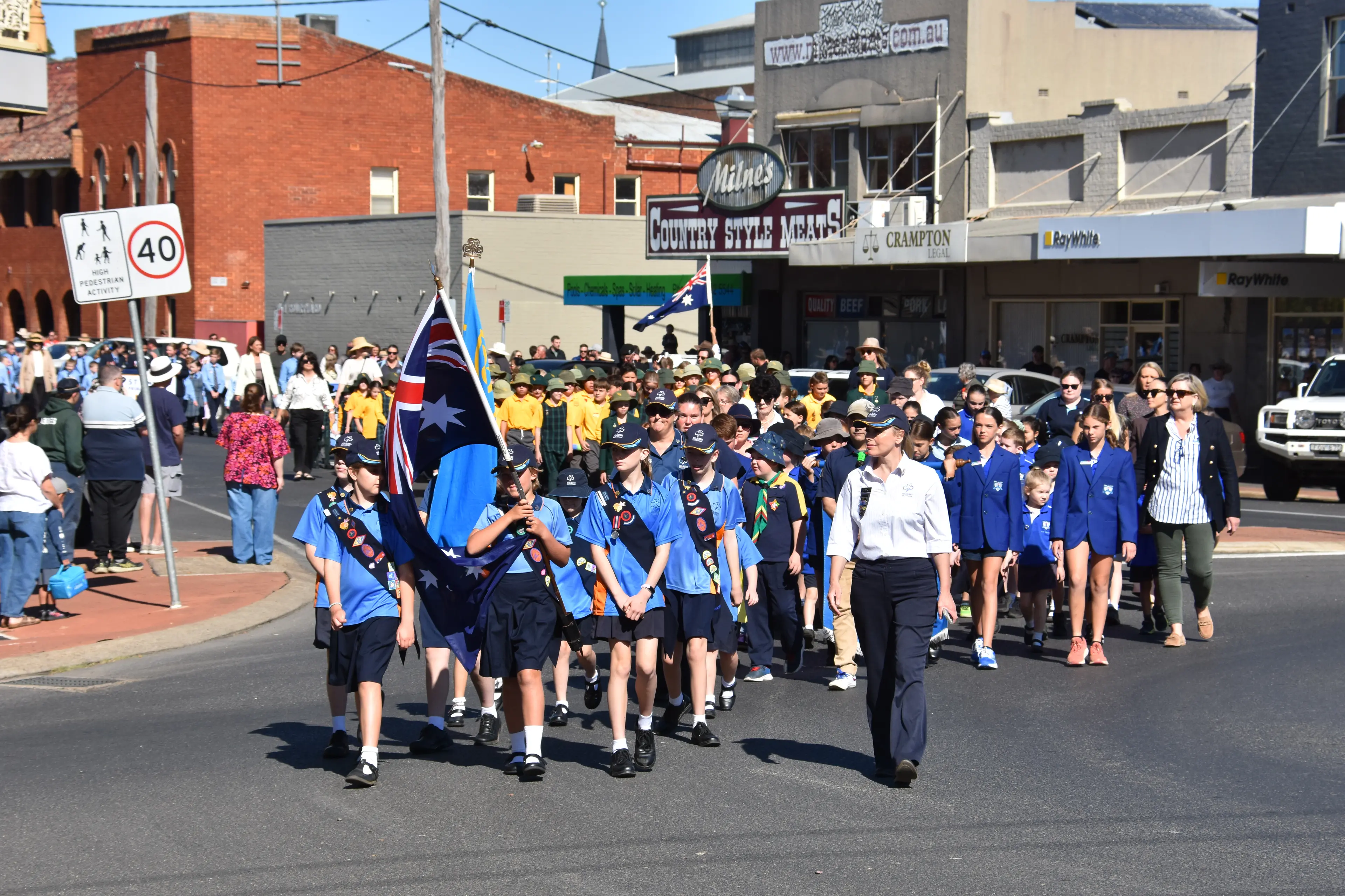 <p>Young and the Hilltops gathered for ANZAC Day. PHOTO: Rheannon Watts.</p>\\n