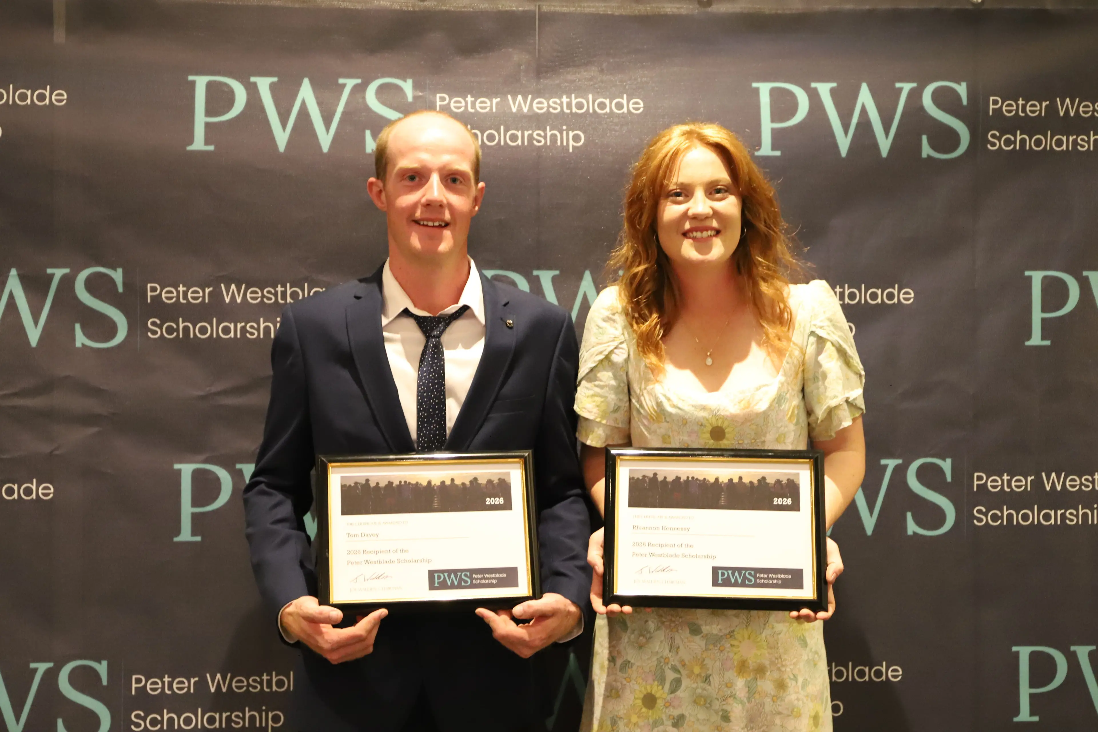 <p>Rhiannon Hennessy and Tom Davey. Rhiannon were named the recipients of the 2026 Peter Westblade Scholarship. PHOTO: Supplied</p>\\n