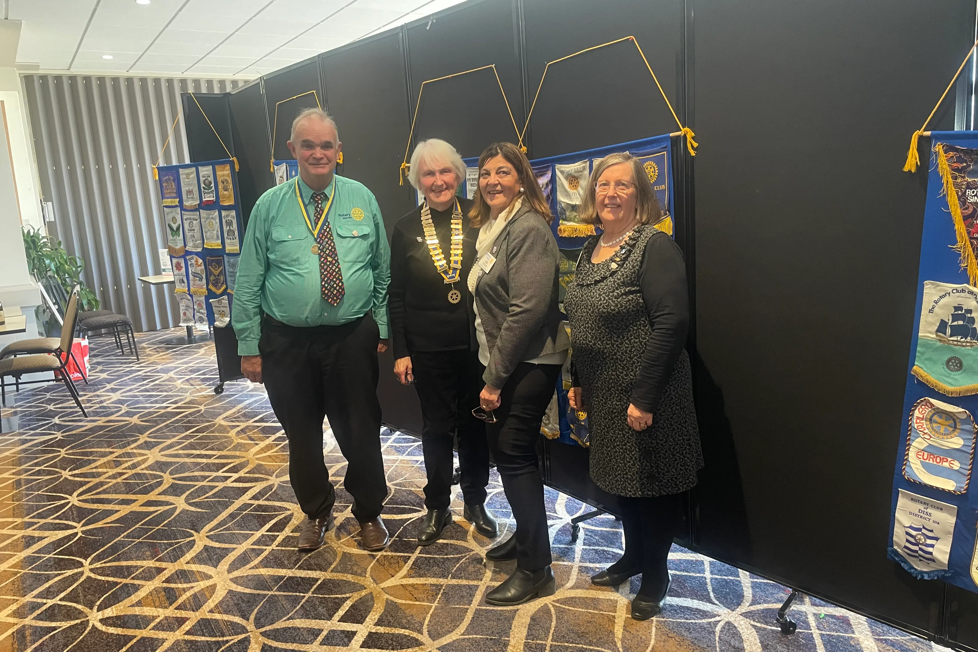 <p>Boorowa Rotarians Alan Banks, Incoming president Jenny Carter, Outgoing President Ilze Myburgh and Rotarian of the year Julie Poplin. PHOTO: Supplied</p>\\n