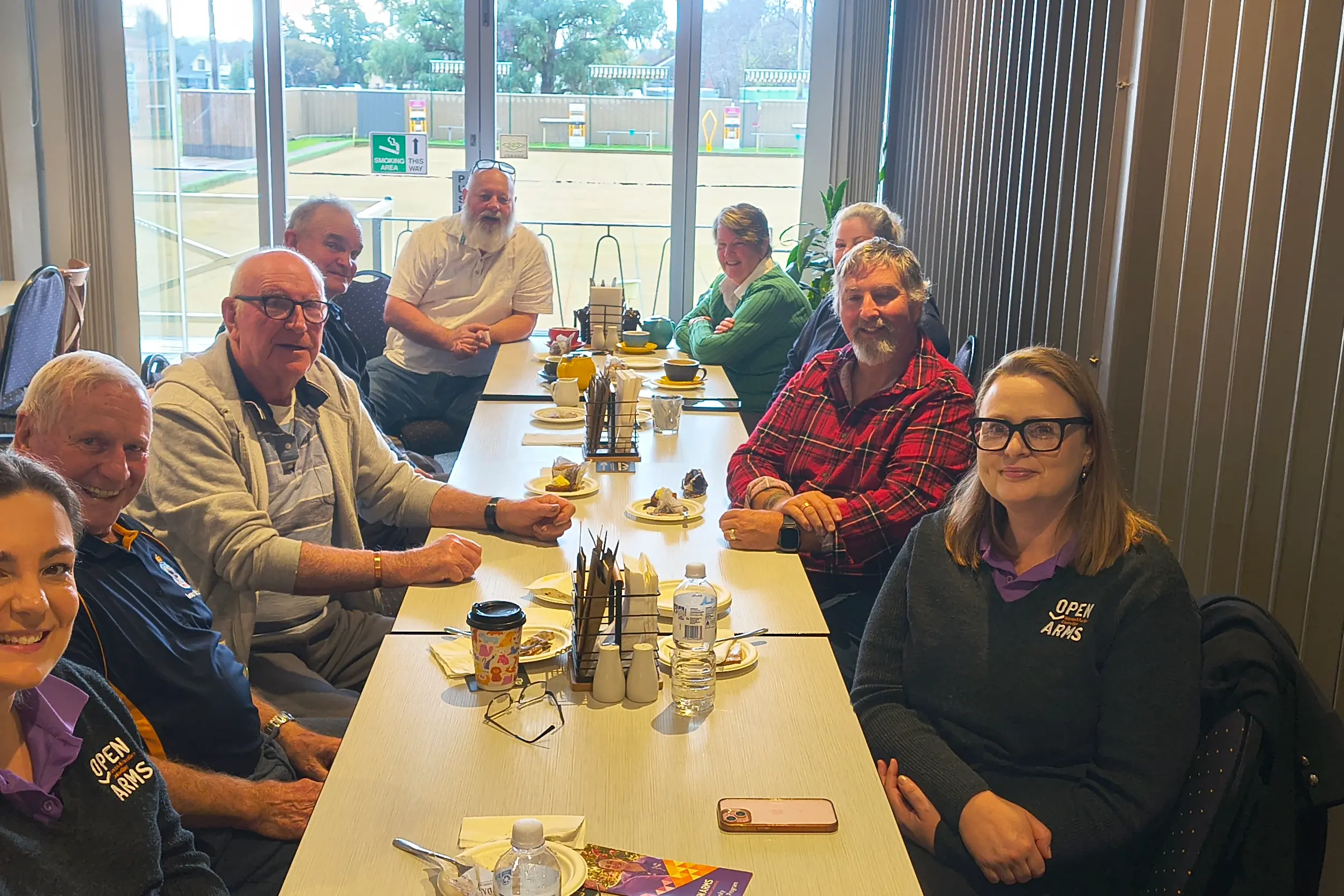 <p>June Coffee Catch Up: Peter Brewer, Alan Byrne, Alan Banks, Clive Shepherd, Carmel Barnes, Kay Shepherd, Michael , Awaiting Name. PHOTO: Dean Franklin</p>\\n