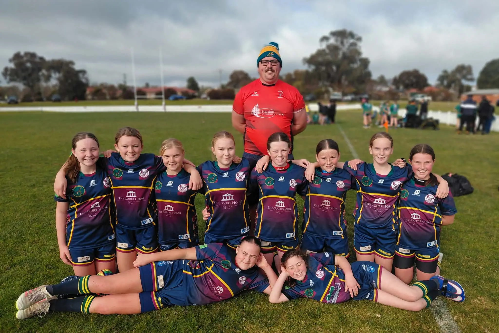 <p>Harden/Boorowa U12s Girls Tackle. Ivy Corkhill, Bronte Johnston, Harper Mayne, Elle Burns, Pippa Jones, Josie Brown, Roxy Taylor, Marley Prosser Laying Down: Holly Glover, Stella Martin. Coach: Jeremy Martin</p>\\n