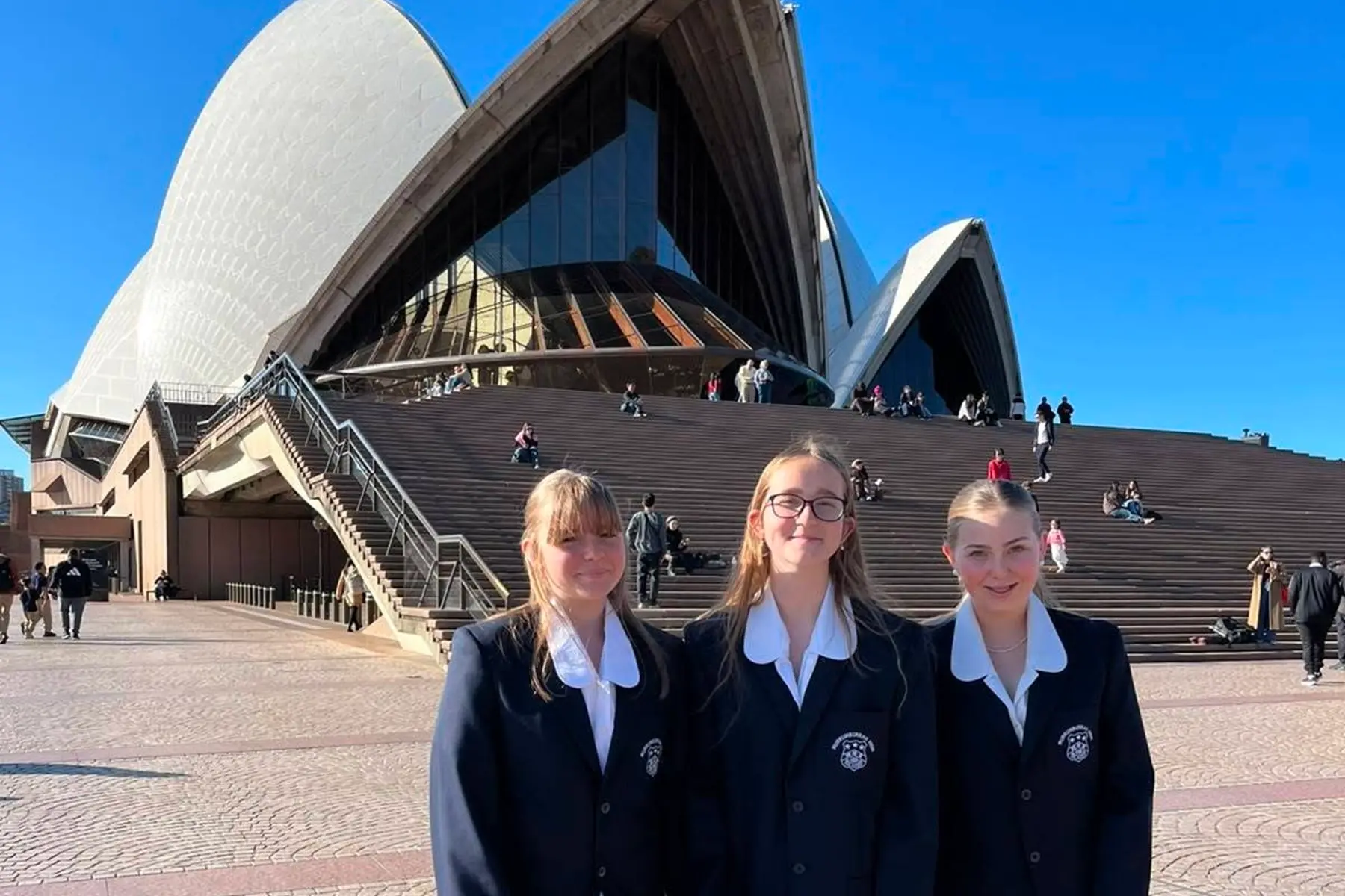 <p>Nirvana Griffiths, Kiralee Porter and Ella Blundell performed with the NSW Public Schools State Choir at the Sydney Opera House. PHOTO: Murrumburrah High School Facebook page.</p>\\n