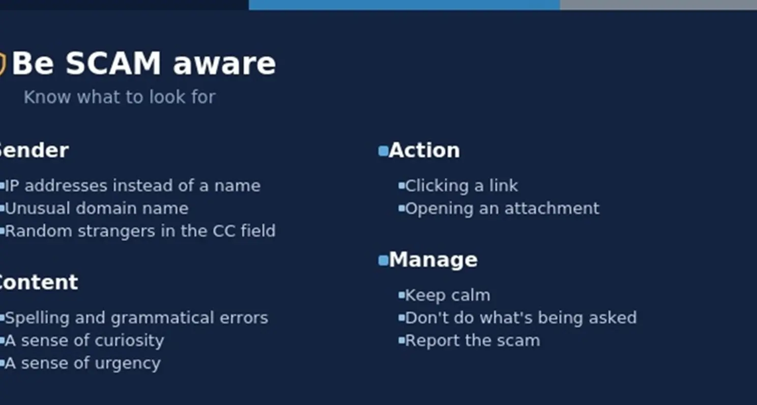 Tech corner: Be SCAM Aware
