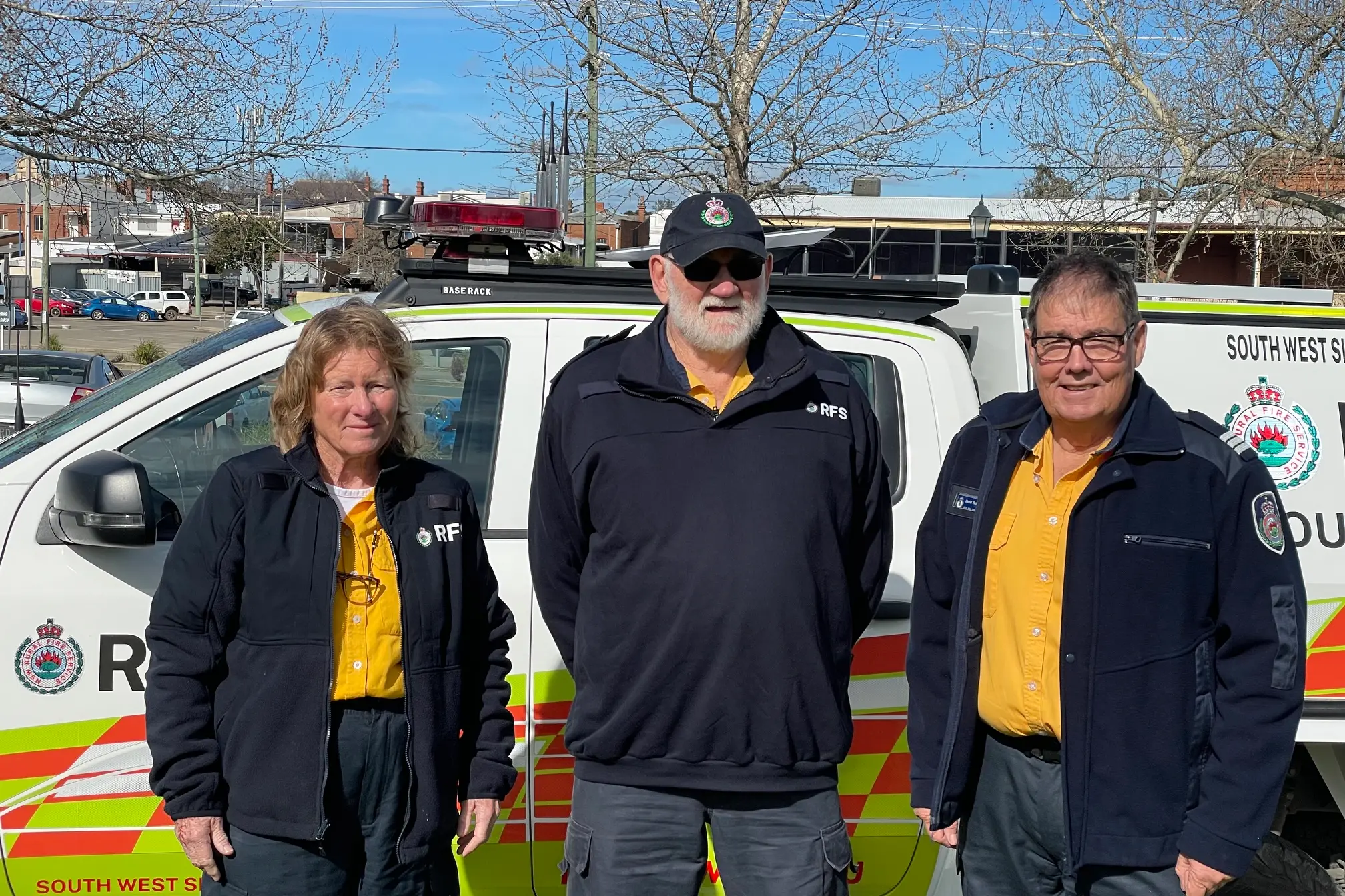 <p>Harden Fire Control Centre will officially host the newly created District Operations Brigade. Pictured are Senior Deputy - Communications and Engagement Joy Cox, Senior Deputy - Logistics Gary Slater and Operations Brigade Captain David Robinson. PHOTO: Supplied</p>\\n