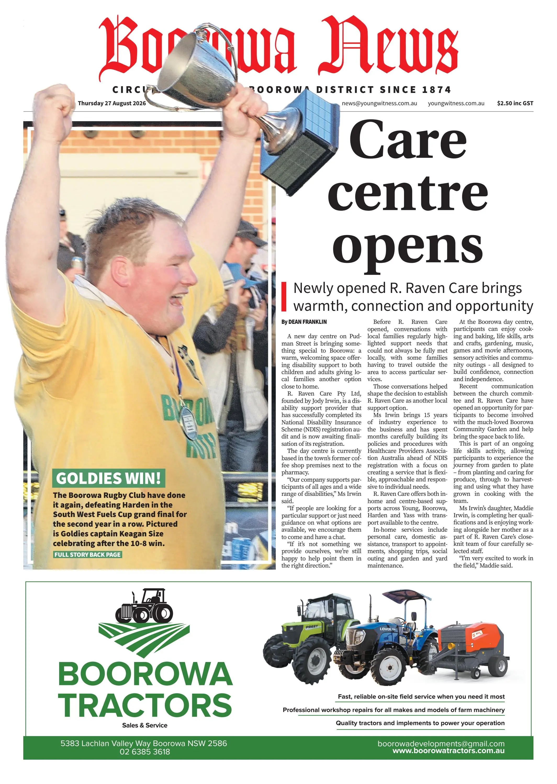 Boorowa News, Thursday, August 27, 2026