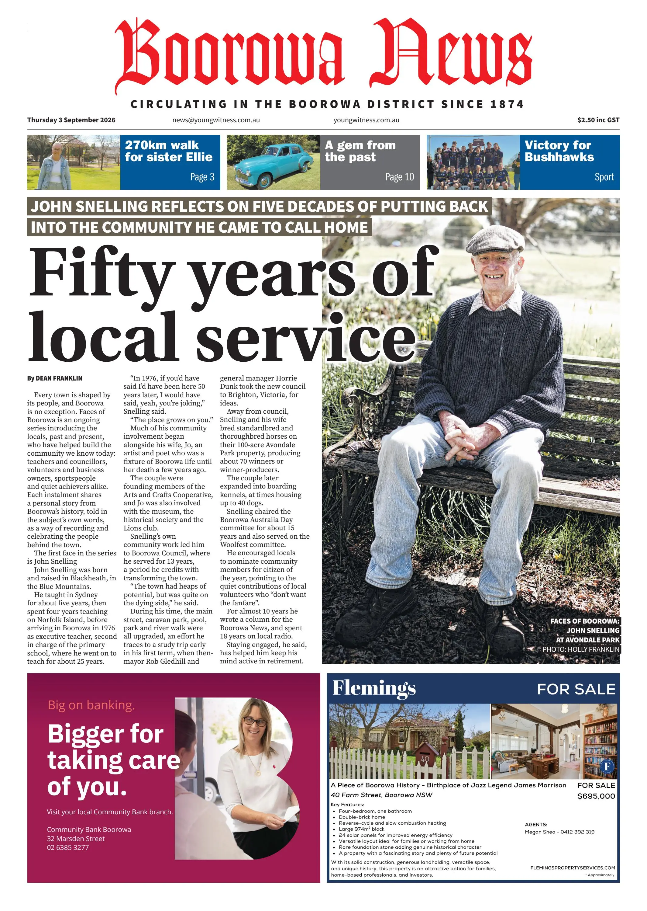 Boorowa News, Thursday, 3 September, 2026