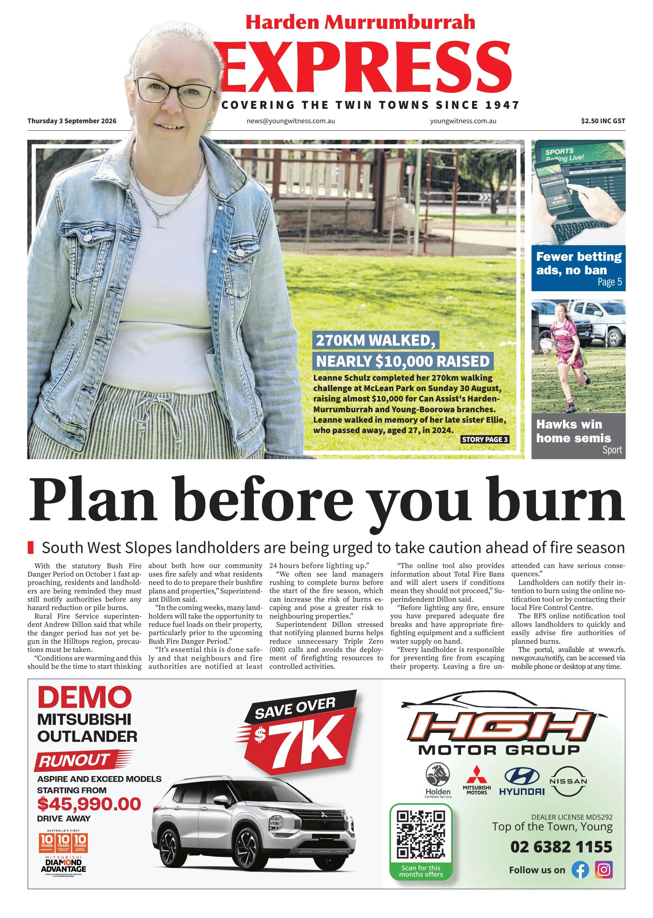 Harden Murrumburrah Express, Thursday, 3 September, 2026