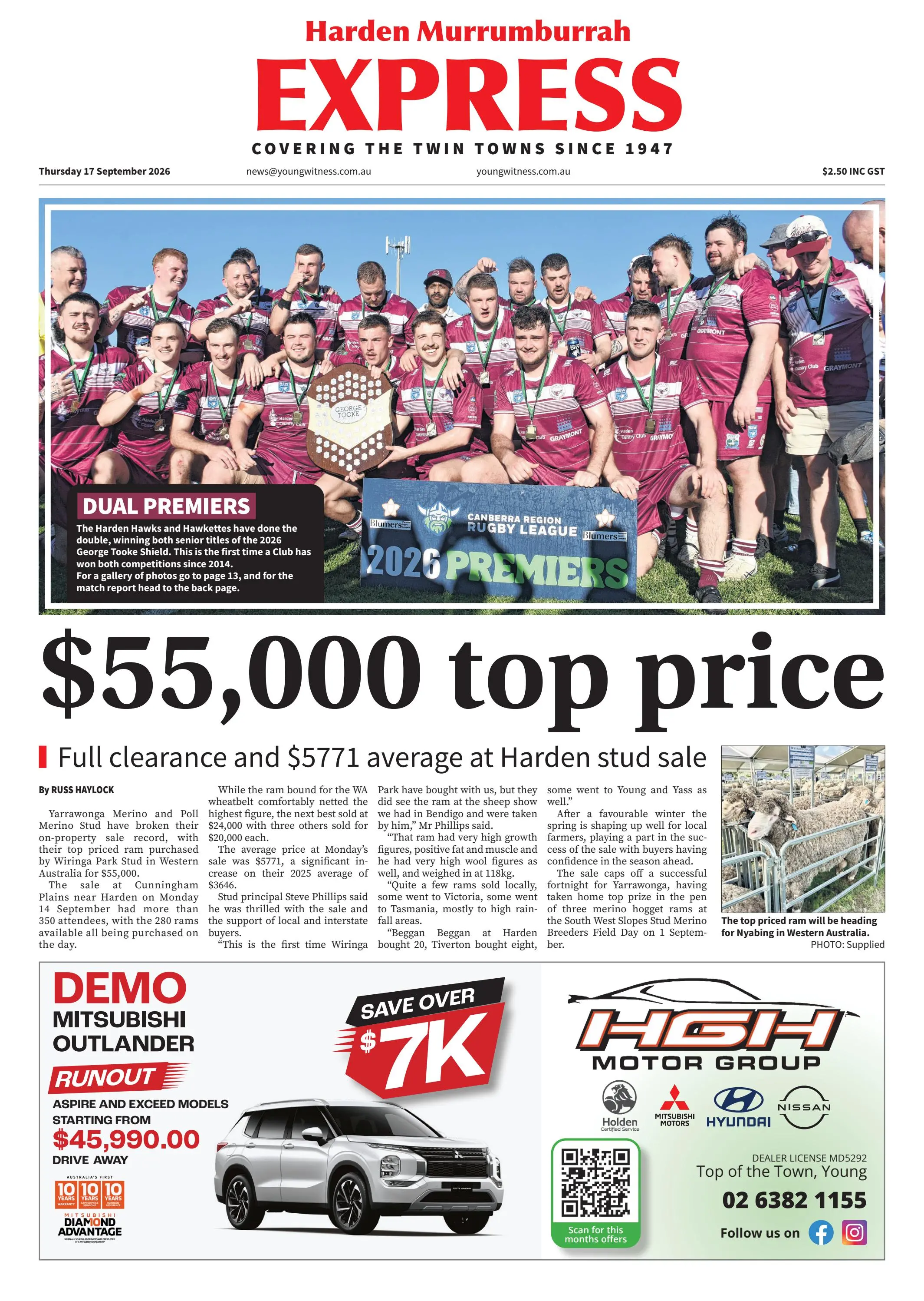 Harden Murrumburrah Express, Thursday, 17 September, 2026
