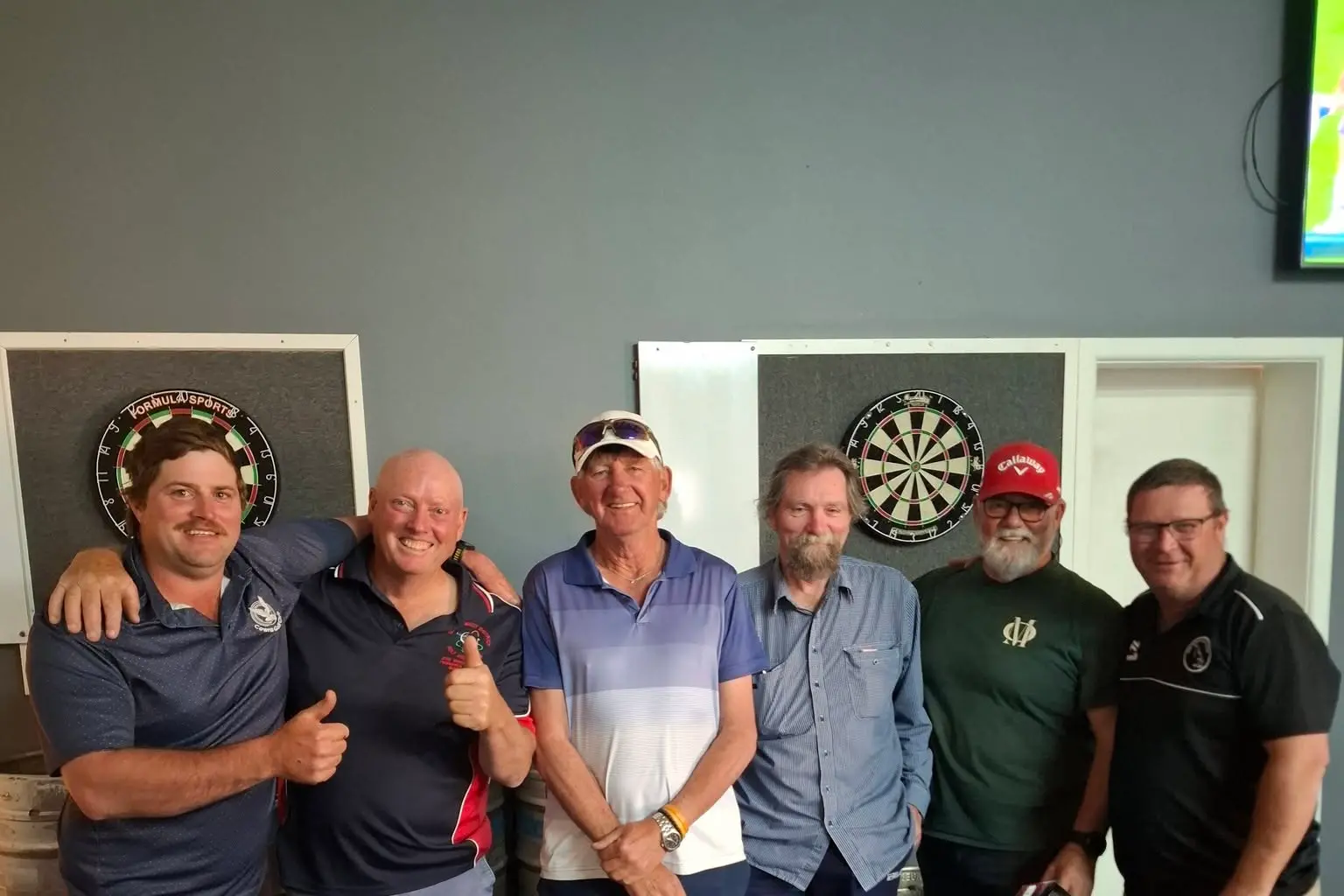 <p>Greg Atkins Trophy Winners. Mumbo, Roger Mason, Phil Johnston, Greg Atkins, Peter Sykes, Chris Grimson. PHOTO: Supplied</p>\\n