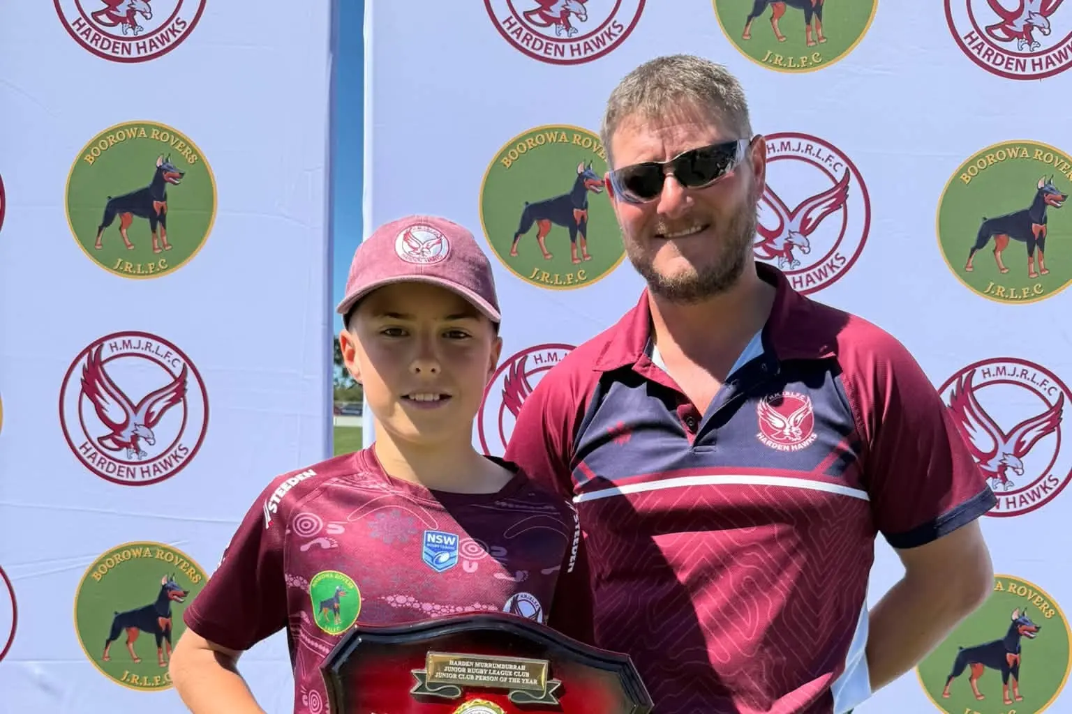 <p>Harden Junior Clubperson of the year Riley Murray with President BJ Prosser. </p>\\n
