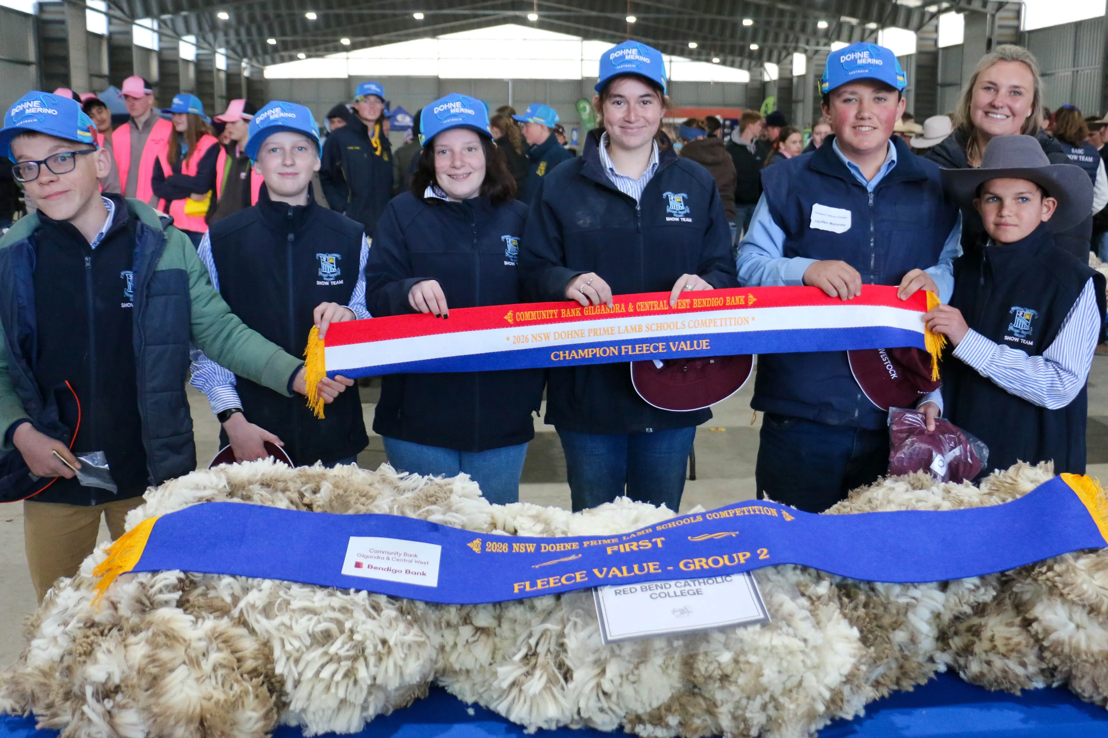 <p>Red Bend Catholic College, Forbes, were the overall champions in the fleece category at the NSW Dohne Prime Lamb Schools Competition. </p>\\n