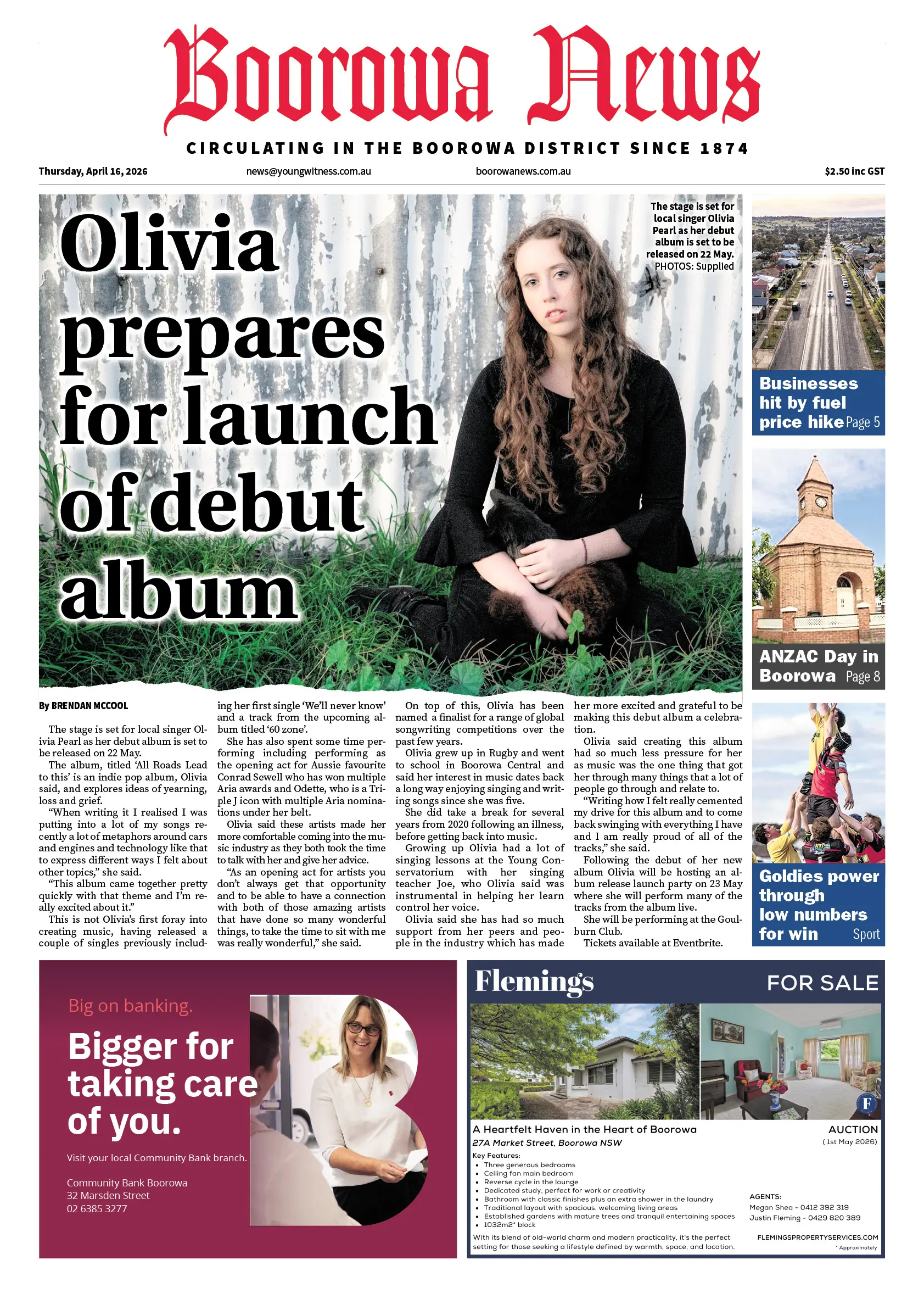Boorowa News, Thursday, April 16, 2026
