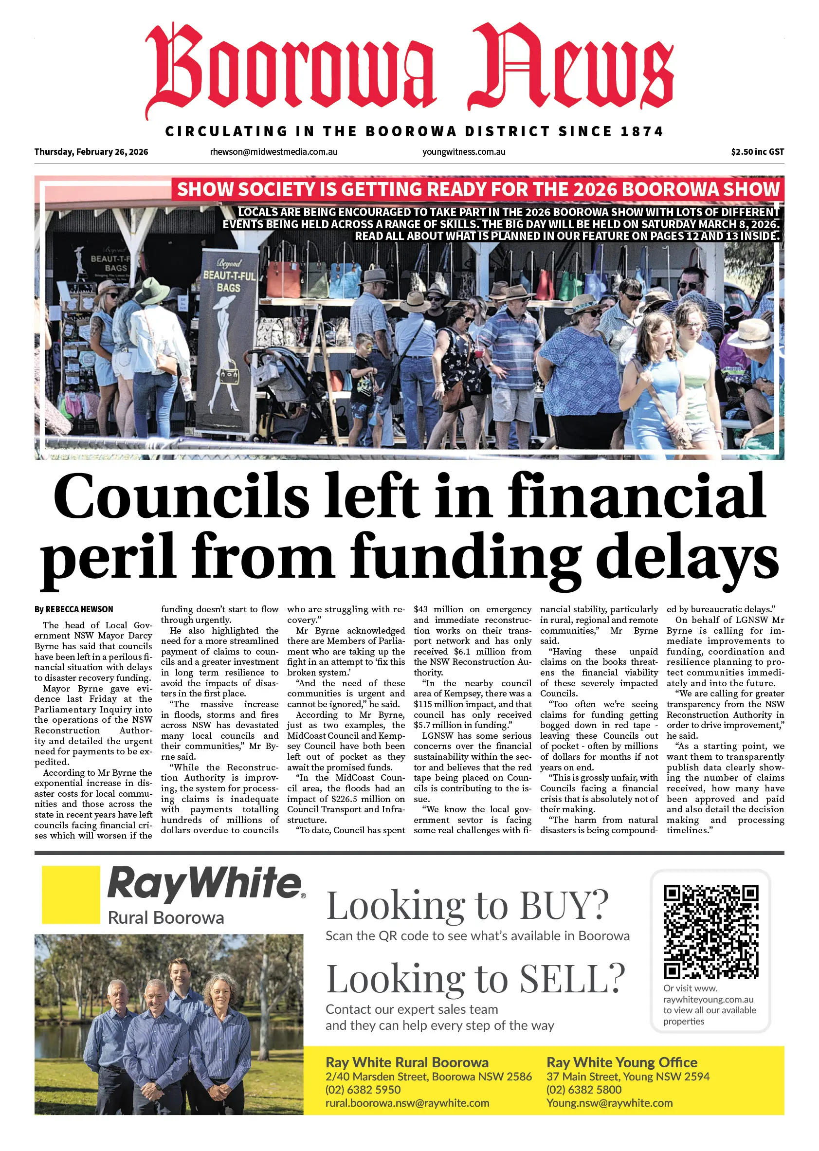 Boorowa News, Thursday, February 26, 2026