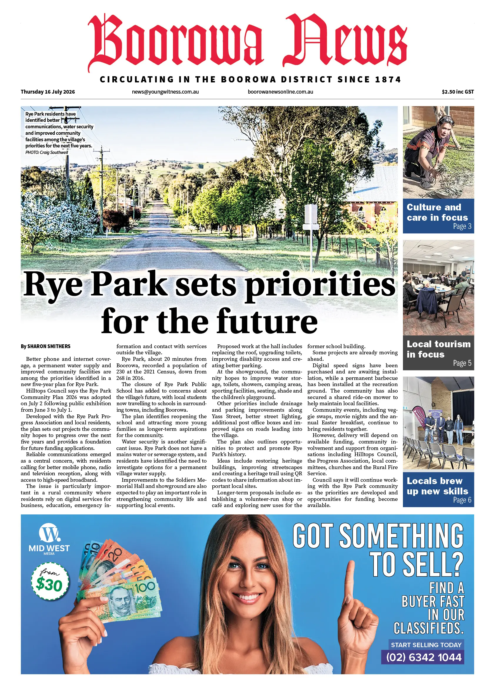 Boorowa News, Thursday 16 July 2026