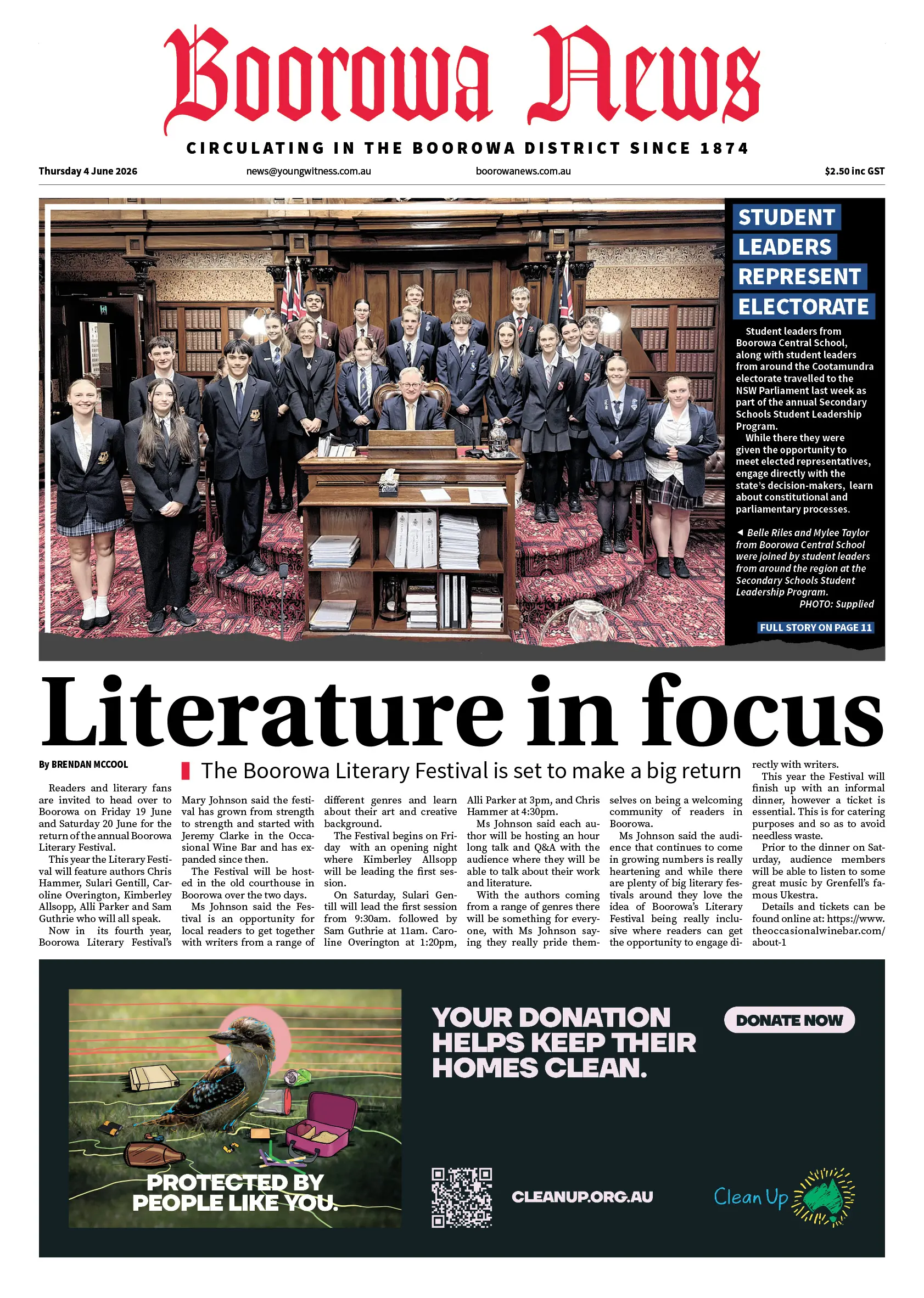 Boorowa News, Thursday 4 June 2026