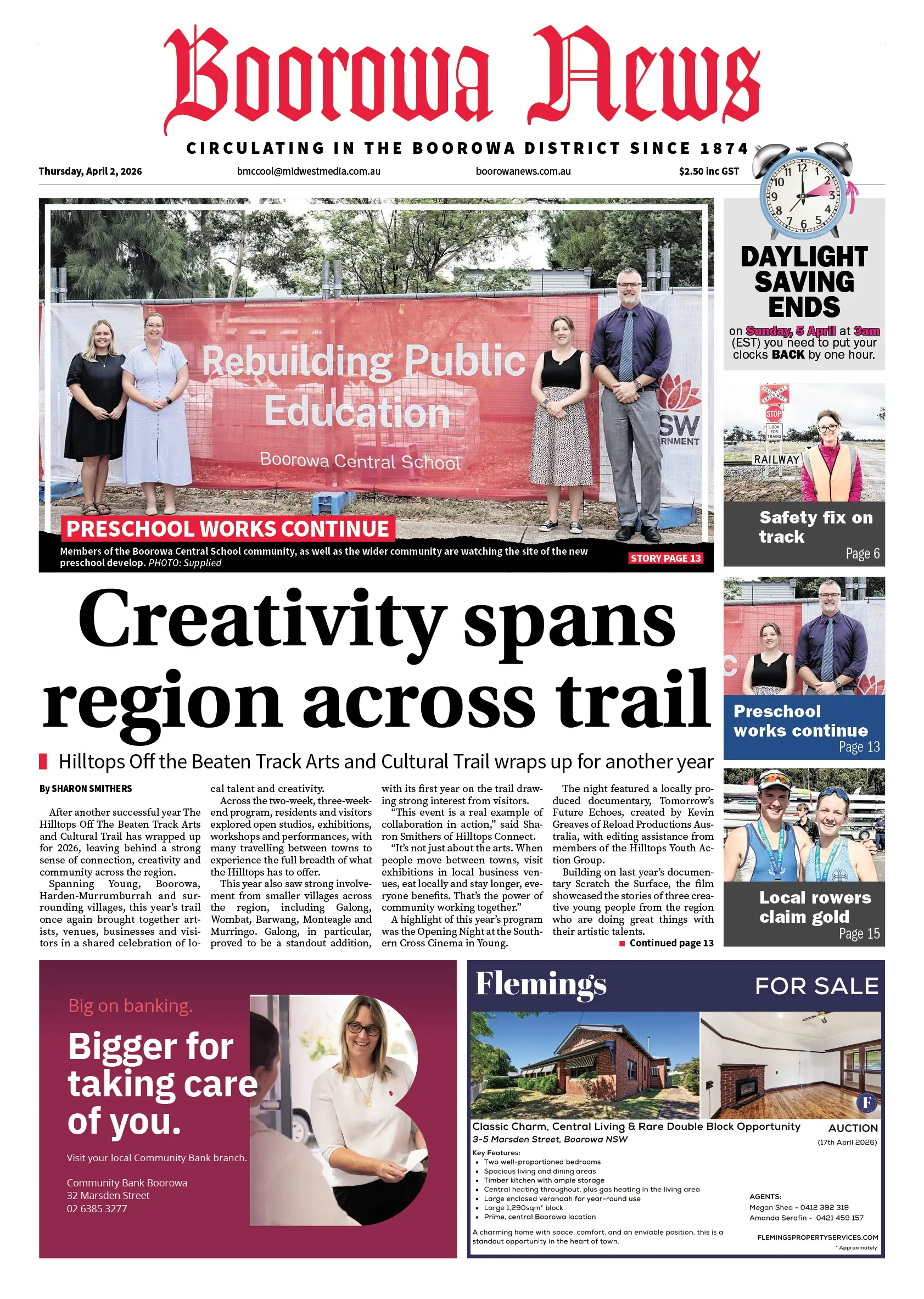 Boorowa News, Thursday, April 2, 2026