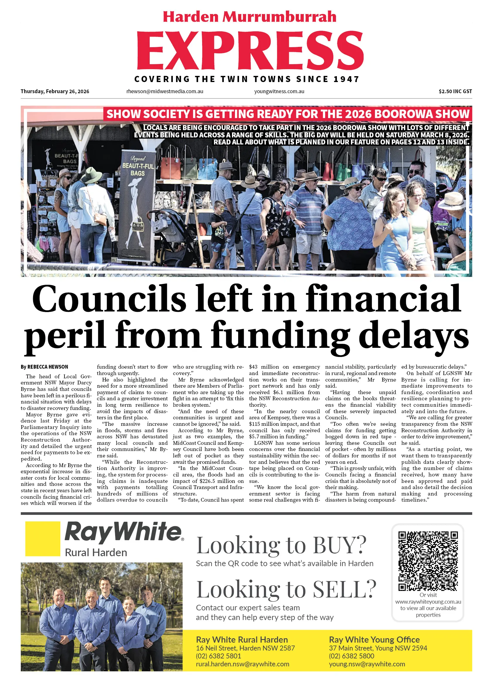 Harden Murrumburrah Express, Thursday, February 26, 2026